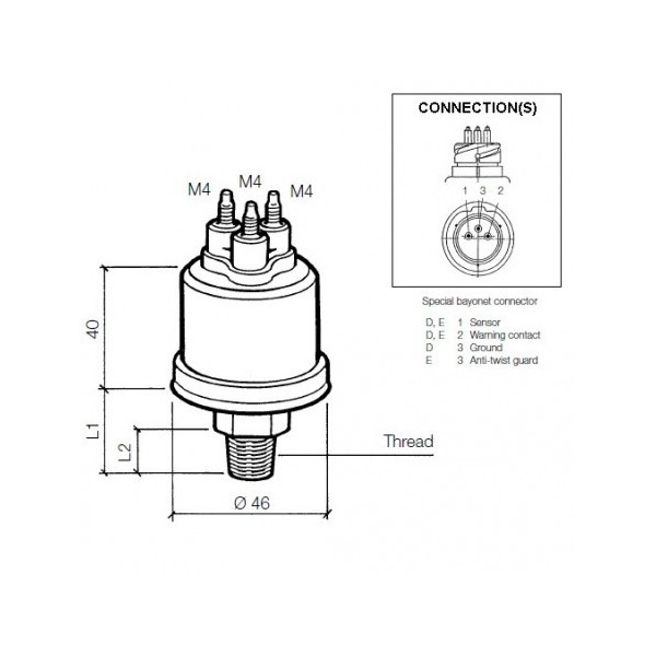 CAPTEUR DE PRESSION 0-10 BAR 3 FICHE M12